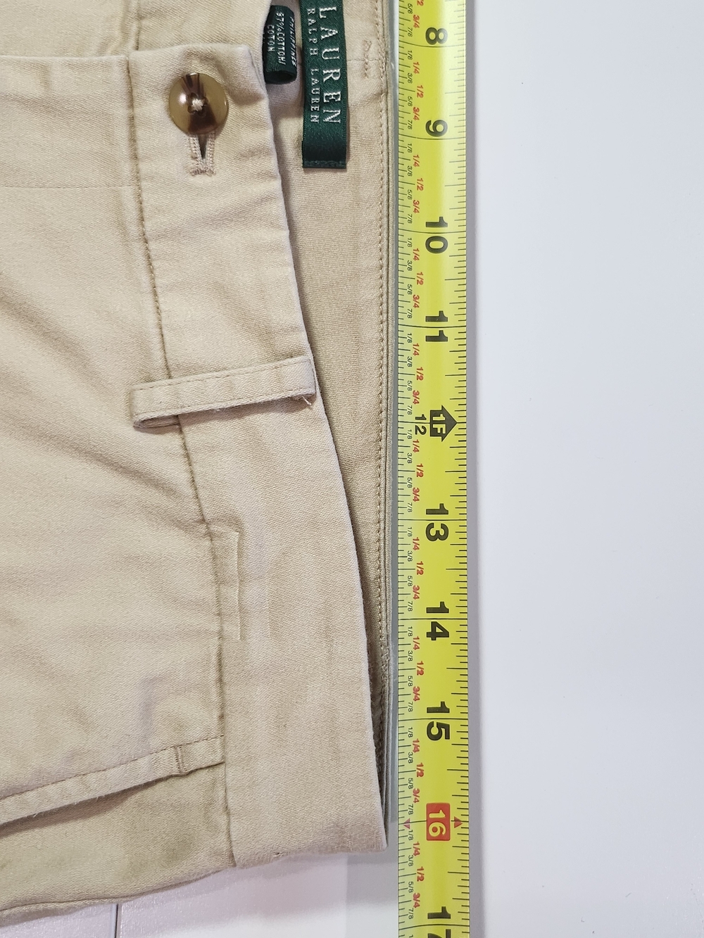 Lauren Ralph Lauren Womens Khaki Beige Chino Pants Sz 10 Cotton Stretch Straight - Picture 10 of 12